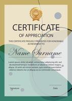 Certificate of appreciation. Modern abstract corporate diploma template with colorful elements vector