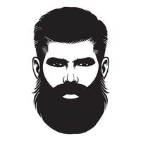 Artistic Beard and Mustache Silhouette Illustration vector
