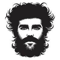 Professional Beard with Mustache Silhouette Design vector