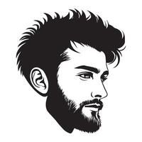Rugged Beard with Mustache Silhouette Graphic vector