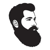 Modern Beard and Mustache Silhouette Design vector