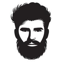 Elegant Beard and Mustache Silhouette Artwork vector