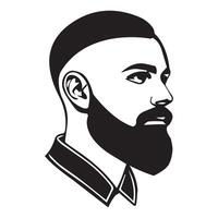 Clean Beard with Mustache Silhouette Graphic vector