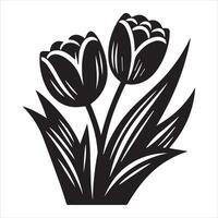 Vibrant Tulip Flower Art Design vector