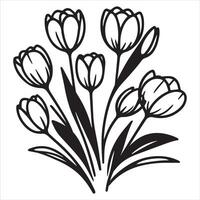 Graceful Tulip Flower Digital Illustration vector