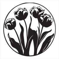 Unique Tulip Floral Design Illustration vector