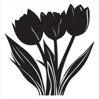 Modern Tulip Flower Digital Design vector