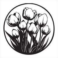 Colorful Tulip Illustration Design Art vector