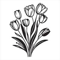 Creative Tulip Flower Drawing Design vector