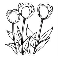 Whimsical Tulip Flower Design Art vector