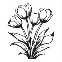 Classic Tulip Flower Design Illustration vector