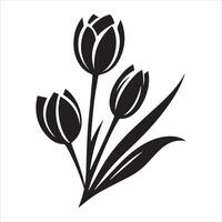 Minimalist Tulip Flower Artwork Design vector
