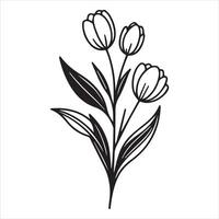 Dreamy Tulip Blossom Illustration Art vector