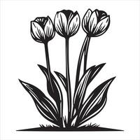 Artistic Touch Tulip Flower Illustration vector