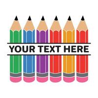Whimsical School Supplies Pencil Art Bundle vector