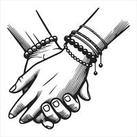 Unique Holding Hands Clipart Illustration Design for Digital Use vector