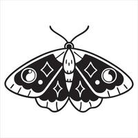 Graceful Moth Insect Sketch in Black and White vector