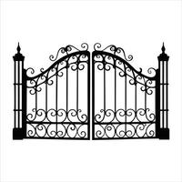 Intricate Iron Gate and Fence Design vector