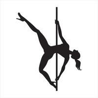 Silhouette of a Pole Dancer in Motion vector