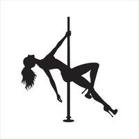 Pole Dancer Silhouette Design with Elegance vector