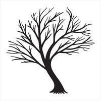 Tree Branch Silhouette in Moonlight vector