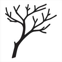 Modern Tree Branch Silhouette Drawing vector