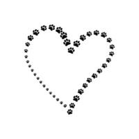 Heart-Shaped Paw Print Trail Design vector