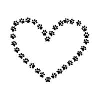 Paw Print Heart Outline Design vector