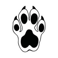 Sharp-Edged Paw Print Silhouette Design vector