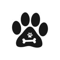Paw Print with Bone and Mini Paw Design vector