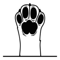 Raised Paw with Minimalist Outline Design vector