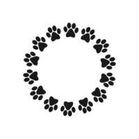 Paw Print Floral Circle Arrangement Design vector