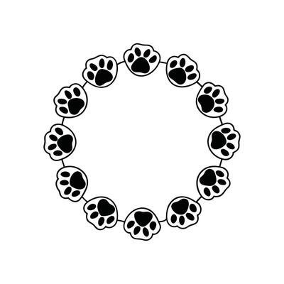 Paw Print Circular Pattern Wreath Design