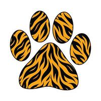 Tiger Stripe Paw Print Design vector