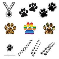 Assorted Paw Print and Footprint Patterns vector