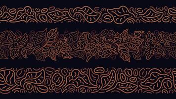 Coffee line patterns set. Abstract border. Branch vector