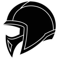 Simple helmet silhouette on white background vector