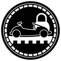 Flat Silhouette of Go-Kart Lap Timer vector