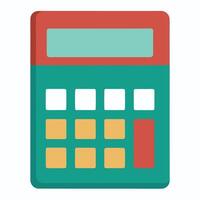 Flat Illustration of a Calculator on White Background vector
