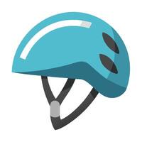 Minimalist Flat Biking Helmet Design on White Background vector