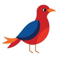 Flat Bird Illustration on White Background vector