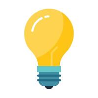 Minimal Light Bulb Design Flat on White vector