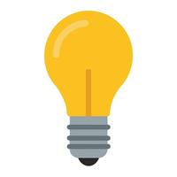 Flat Light Bulb Object on White Background vector