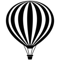 Silhouette of a balloon floating on white background vector
