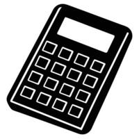 Calculator Silhouette Displayed on White Background vector