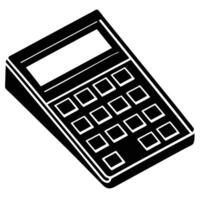 Silhouette of Calculator on Plain White Background vector