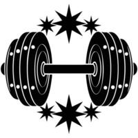 Dumbbell Silhouette with Simple Styling vector
