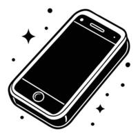 Smartphone silhouette on white background vector