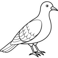 Simplified Line Art Design of a Bird vector