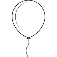 Line art drawing of a balloon on white background vector